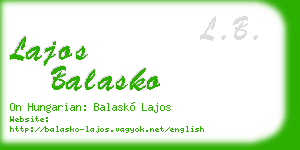lajos balasko business card
